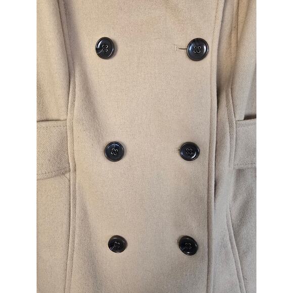 Victoria’s Secret Beige Double Breasted Coat Jacket Size 6 Neutral Classic - Picture 4 of 5